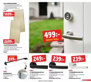 Jem&Fix reklamblad Sida 7: YTTERDÖRRSATS €499,00, YTTERDÖRRHANDTAG €249,00
