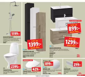 Jem&Fix reklamblad Sida 9: DUSCHSTÅNGSET €1.199,00, TOALETTSITS €429,00
