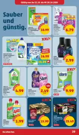 PENNY Flugblatt woche 43 Seite 20: Weißer Riese Universal €15,99, Frosch Waschmittel Nachfüllbeutel Aloe Vera €4,99