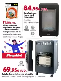 Catálogo BricoCentro Página 14: Estufa de gas infrarrojo plegable €69,95, Qlima - estufa de gas llama azul gh 438 b-2 €84,95
