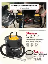 Catálogo BricoCentro Página 30: Aspirador de ceniza powx3013 €34,95, Filtro powx3000b €7,95