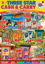 Three Star Cash and Carry catalogue Page 4: Fertiliser For AFRICA €164,99, Farmer's Popcorn €199,99