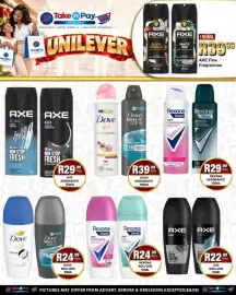 Take 'n Pay catalogue week 43 Page 23: AXE DEODRANTS €29,99, Dove Deodorants €39,99