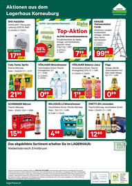 Lagerhaus Flugblatt Seite 12: Vöslauer Mineralwasser €0,69, Schremser Märzen €15,90