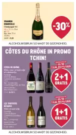 Delhaize folder week 43 Pagina 38: Champagne A.C. Demoiselle Vranken €25,19, Les Truffiers Reserve witte of rode wijn €7,99