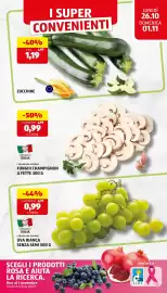 Volantino ALDI | ALDI Offerte da Lunedi 26 Ottobre Pagina 5: I colori del sapore funghi champignon €0,99