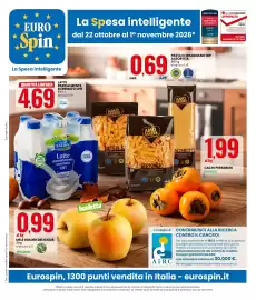Volantino Eurospin Pagina 1: Mele Golden Delicious €0,99, Latte parzialmente scremato UHT Pascal Italiani €4,69