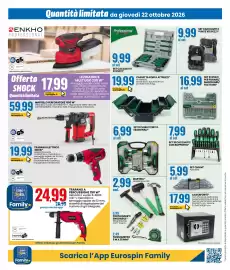 Volantino Eurospin Pagina 14: Set 18 cacciaviti con supporto €7,99, Professional chiavi torx o esagonali €6,99