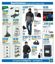 Volantino Eurospin Pagina 15: Scala 3 gradini €24,99, Scaffale in metallo €16,99