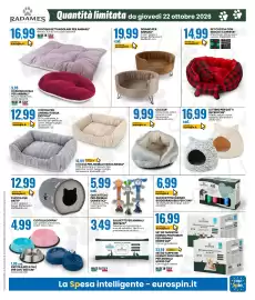 Volantino Eurospin Pagina 17: Divano per animali €19,99, Lettino per gatti in peluche €16,99