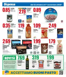 Volantino Eurospin Pagina 4: Trancetti di tonno all'olio di oliva Athena €2,19, Frollini Integrali Dolciando €1,79