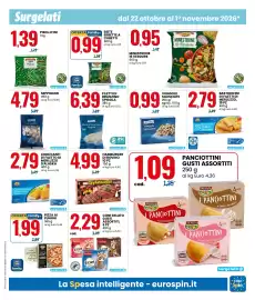Volantino Eurospin Pagina 7: Coni gelato gusti assortiti Dolciando €2,29, Filetti di Branzino Spigola €6,39