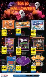Tesco akciós újság hét 43 Oldal 10: Trolli gumi €759,00, Csipet haloween ropi €499,00