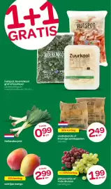 Spar folder Pagina 5: Vastkokende of kruijmige aardappelen €2,49, Pitloze witte of rode druiven €1,99