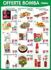 Volantino D'Ambros Pagina 12: Torta Halloween €4,99, Vongole lupini Mar Adriatico €5,50