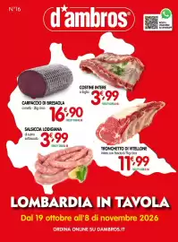 Volantino D'Ambros Pagina 1: N°16 d'ambros R CARPACCIO DI BRESAOLA a metà - 2kg circa COSTINE INTERE a foglio 16$90