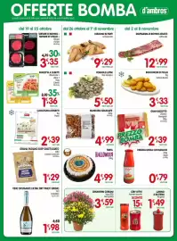 Volantino D'Ambros Pagina 12: Torta Halloween €4,99, Vongole lupini Mar Adriatico €5,50