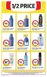 Coles catalogue week 43 Page 8: 1/2 PRICE $1075 SAVE $10.75 WAS $21.50 NIVEA SUN protect & bisture moisture lock 200 50t