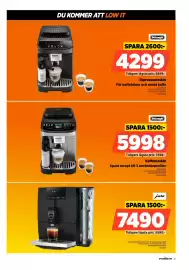 Power reklamblad vecka 43 Sida 31: DeLonghi kaffemaskin €5.998,00, Jura enkoppskaffemaskin €7.490,00
