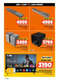 Power reklamblad vecka 43 Sida 8: Sharp hd ready smart google tv €3.190,00, Klipsch aktiv subwoofer €3.799,00