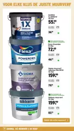 GAMMA folder Pagina 5: VOOR ELKE KLUS DE JUISTE MUURVERF ± 100 m² AkzoNobel Ganna 1X dekkend monocouche MUUR & PLAFOND MUR &