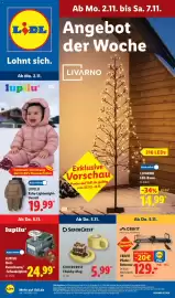 Lidl Prospekt woche 45 Seite 1: CRIVIT Pilates-Reformer €129,00, LUPILU Holz-Rutschauto/-Schaukelpferd €24,99