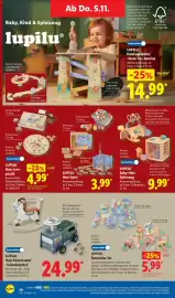 Lidl Prospekt woche 45 Seite 20: LUPILU Holz-Rutschauto/-Schaukelpferd €24,99, LUPILU Holz-Spiel €3,99