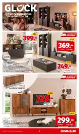 Segmüller Prospekt Seite 10: Wohnprogramm „Scandinavia“ in Mangoholz massiv €329,00, Wohnwand „Cally“ €399,00