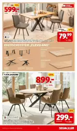 Segmüller Prospekt Seite 13: VENJAKOB Esstisch €899,00, Esstisch „Cleveland“ €599,00