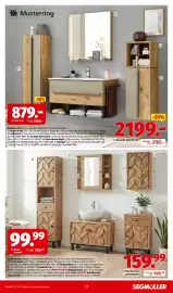 Segmüller Prospekt Seite 21: Badprogramm „Cross“ aus massivem Akazienholz €99,99, Musterring Hochschrank €879,00
