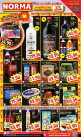Norma leták týden 44 Strana 1: Broskve loupané půlené €39,90, Koliba Jadel cop €69,90