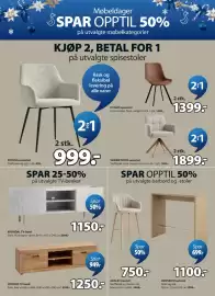 JYSK kundeavis Side 2: KRONDAL TV-benk €1.150,00, RODSKOV barbord €1.100,00