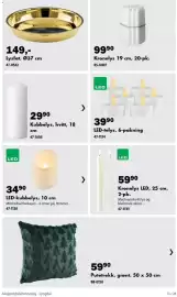 Biltema kundeavis Side 13: LED-telys €39,90, Kubbelys, hvitt €29,90
