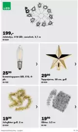 Biltema kundeavis Side 19: Erstatningspære LED, E10 €25,90, Juleglitter gull €19,90