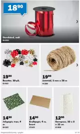 Biltema kundeavis Side 22: Jutetråd €19,90, Rosetter, 20-pk. €19,90