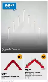 Biltema kundeavis Side 3: Adventsstake, 7-armet, batteridrevet €79,90, Adventsstake, 7-armet, rød €99,90