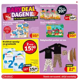 Kruidvat folder Pagina 43: Kruidvat opvolg- en groeimelk €15,00, Olvarit knijpfruitjes €10,99