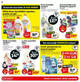 Kruidvat folder Pagina 64: Witte Reus wasmiddel capsules, poeder en gel €9,99, Le Chat wasmiddel Bébé €30,00