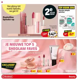 Kruidvat folder Pagina 8: Maybelline lipmake-up €14,99, Garnier pimple patches €6,99