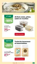 AVEVE folder Pagina 10: Turtle bio havermout en havervlokken €2,79, All Nuts noten, pitten, zaden en vruchten €7,42