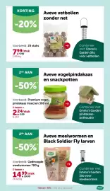 AVEVE folder Pagina 17: Aveve vetbollen zonder net €7,99, Gedroogde meelwormen €14,99