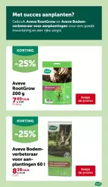 AVEVE folder Pagina 21: Aveve RootGrow €7,49, Aveve Bodemverbeteraar voor aanplantingen €8,39