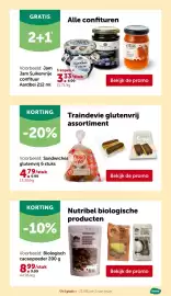 AVEVE folder Pagina 3: Traindevie glutenvrij assortiment €4,79, Biologisch cacaopoeder €8,99
