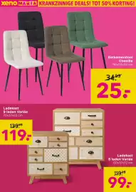 Xenos folder week 43 Pagina 11: Ladekast 9 laden Variée €119,00, Eetkamerstoel Chenille €25,00