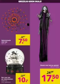 Xenos folder week 43 Pagina 25: Bol met led en vleermuizen €10,00, Spinnenweb met led €7,50