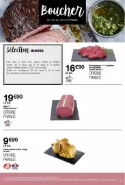 Catalogue Monoprix page 11: Viande bovine €19,90, Label Rouge Poulet jaune €9,90