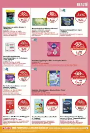 Catalogue Monoprix page 49: Tampax Tampons Compak Pearl Super €3,80, Kleenex Mouchoirs Balsam €4,46