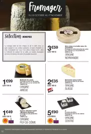 Catalogue Monop' page 16: Bethmale de vache €1,99, Emmental suisse A.O.P. €2,35