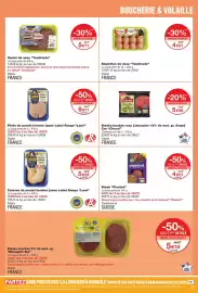 Catalogue Monop' page 39: Loué Filets de poulet fermier jaune €6,11, Planted. Steak €4,01