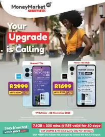 Shoprite catalogue Page 1: MoneyMarket SHOPRITE Your Upgrade is Calling Huawei Y74s Tellcom R2999 HUAWEI πονα 1745 BGB 128GB